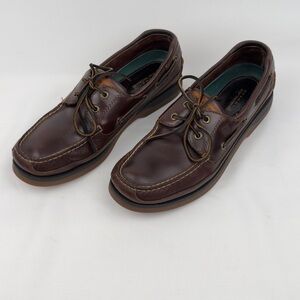Brown Leather Boat Shoes Classic Moc Toe Sz 10.5M Sperry Top-Sider Coastal Prep